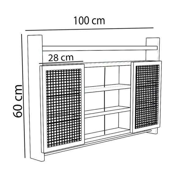 120 000055 4 8 Wall shelf kitchen unit Puro pakoworld in walnut color 100x9x60cmIndoor furniture > Home organization > Kitchen > Shelves