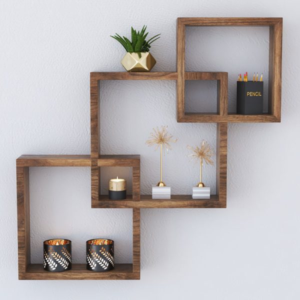 120 000060 2 11 Wall shelf unit Maas pakoworld walnut 33x8.5x33cmIndoor furniture > Wall shelves