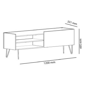 120 000101 4 5 Tv stand Veronica pakoworld in dark grey-natural 120x33x49,5cmIndoor furniture > TV stands