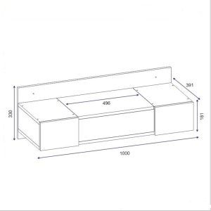 120 000126 3 4 Hanging dressing table with mirror Tabia pakoworld white 100x39x33cmIndoor furniture > Drawers-consoles