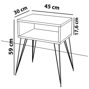 120 000141 3 5 Nightstand Naida pakoworld grey-beige-black 45x30x59cmIndoor furniture > Bedside tables
