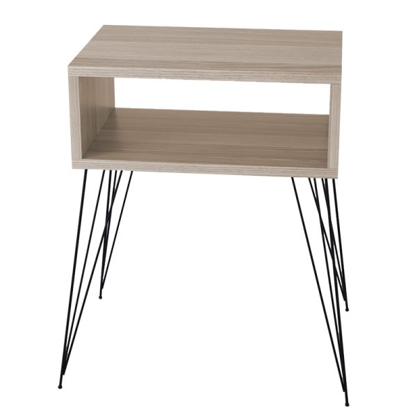 120 000141 7 Nightstand Naida pakoworld grey-beige-black 45x30x59cmIndoor furniture > Bedside tables