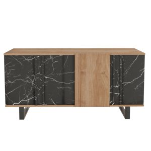 120 000188 2 4 Buffet Amanda pakoworld walnut-black 160x40x78.5cmIndoor furniture > Buffets