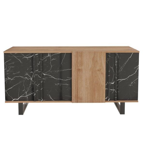 120 000188 2 4 Buffet Amanda pakoworld walnut-black 160x40x78.5cmIndoor furniture > Buffets