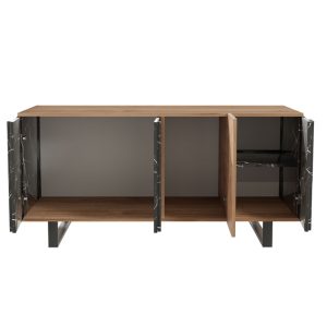 120 000188 3 4 Buffet Amanda pakoworld walnut-black 160x40x78.5cmIndoor furniture > Buffets