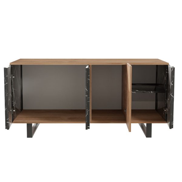 120 000188 3 4 Buffet Amanda pakoworld walnut-black 160x40x78.5cmIndoor furniture > Buffets