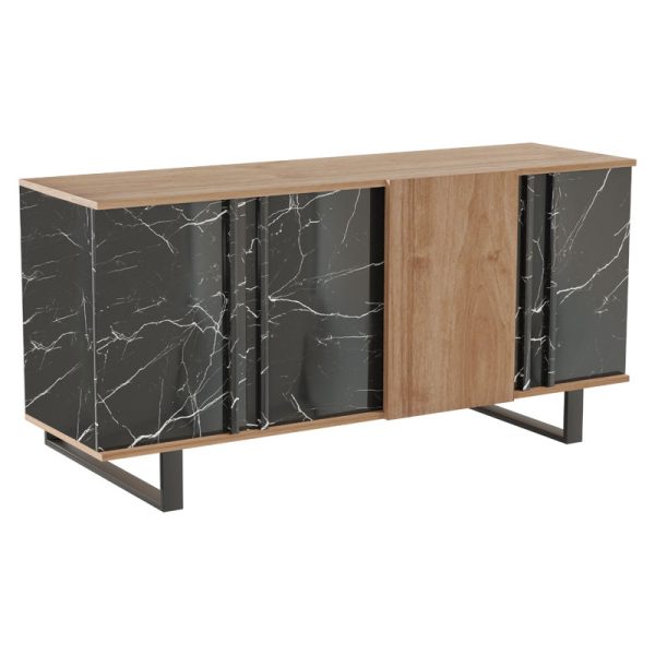 120 000188 7 Buffet Amanda pakoworld walnut-black 160x40x78.5cmIndoor furniture > Buffets