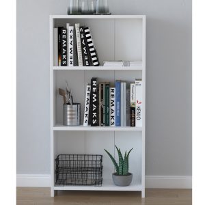 120 000195 2 7 Low bookcase Ferma pakoworld white 56x20x108cmIndoor furniture > Bookshelves