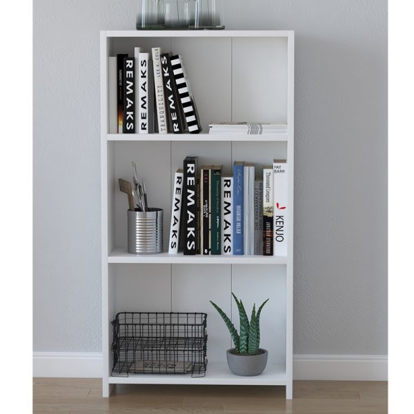 120 000195 2 7 Low bookcase Ferma pakoworld white 56x20x108cmIndoor furniture > Bookshelves