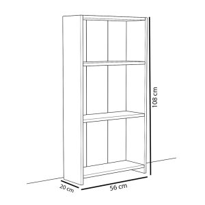 120 000195 3 7 Low bookcase Ferma pakoworld white 56x20x108cmIndoor furniture > Bookshelves