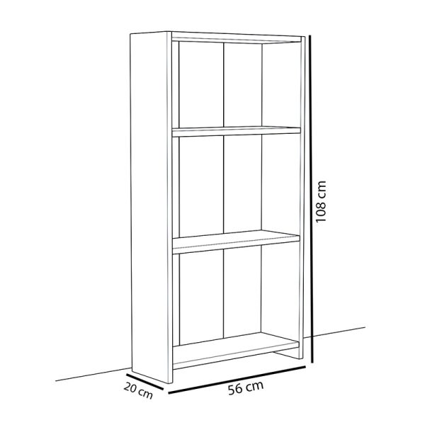 120 000195 3 7 Low bookcase Ferma pakoworld white 56x20x108cmIndoor furniture > Bookshelves