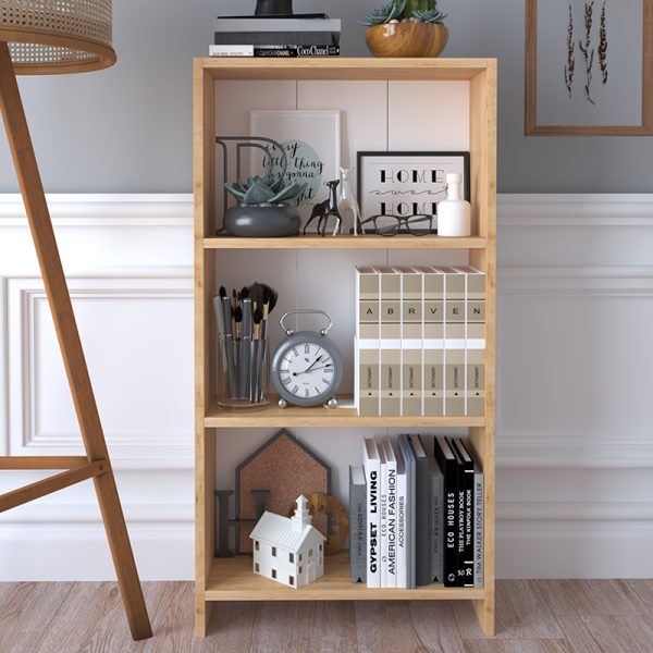 120 000255 2 5 Bookcase Ferma pakoworld sonoma-white 56x20x108cmIndoor furniture > Bookshelves