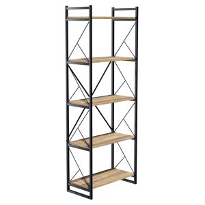 120 000330 10 Bookcase Baker pakoworld walnut-black 66x34x180cmIndoor furniture > Bookshelves