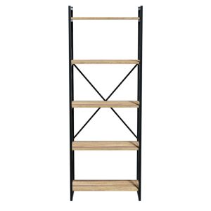 120 000330 2 8 Bookcase Baker pakoworld walnut-black 66x34x180cmIndoor furniture > Bookshelves