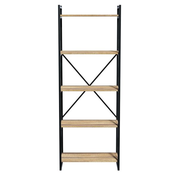 120 000330 2 8 Bookcase Baker pakoworld walnut-black 66x34x180cmIndoor furniture > Bookshelves