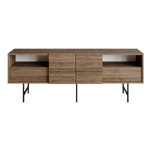 120 000380 4 Tv stand Kevan pakoworld walnut-black leg 180x35x65cmIndoor furniture > TV stands