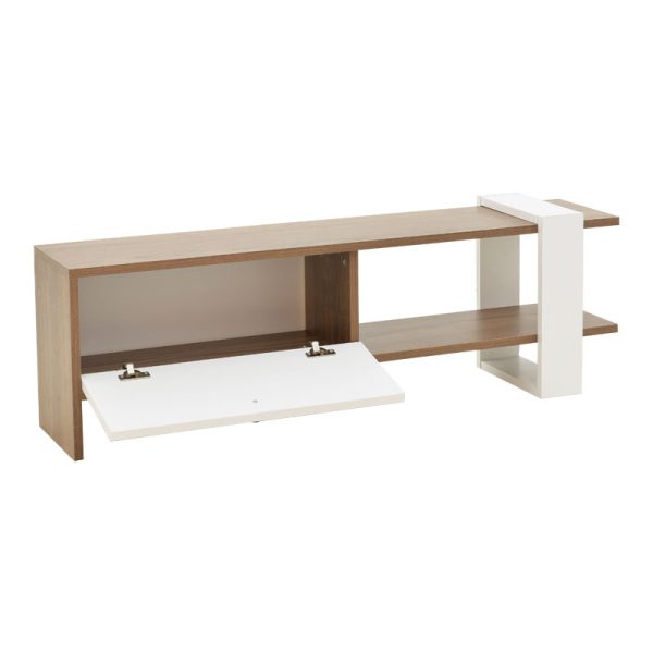 120 000396 2 3 Tv set Salon pakoworld in white-walnut color 120x25x37cmIndoor furniture > TV stands