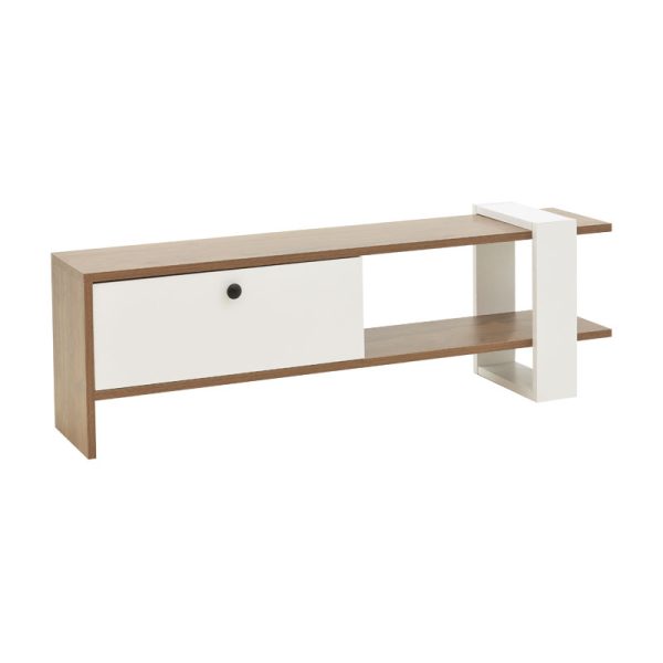 120 000396 6 Tv set Salon pakoworld in white-walnut color 120x25x37cmIndoor furniture > TV stands