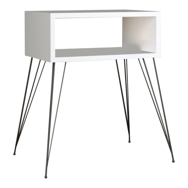 120 000400 7 Nighstand Naida pakoworld white melamine 45x30x57cmIndoor furniture > Bedside tables