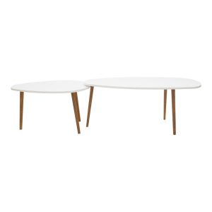 120 000417 4 5 Monty pakoworld white-natural melamine coffee table 116x46x6cmIndoor furniture > Coffee tables