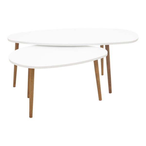 120 000417 8 Monty pakoworld white-natural melamine coffee table 116x46x6cmIndoor furniture > Coffee tables