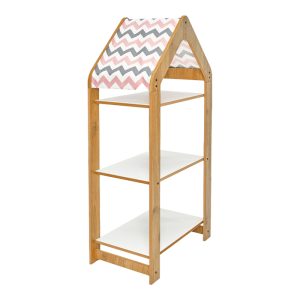 120 000429 4 Montessori shelf Zoilen I pakoworld white-natural-pink mdf 50x30x100cmSPRING OFFERS