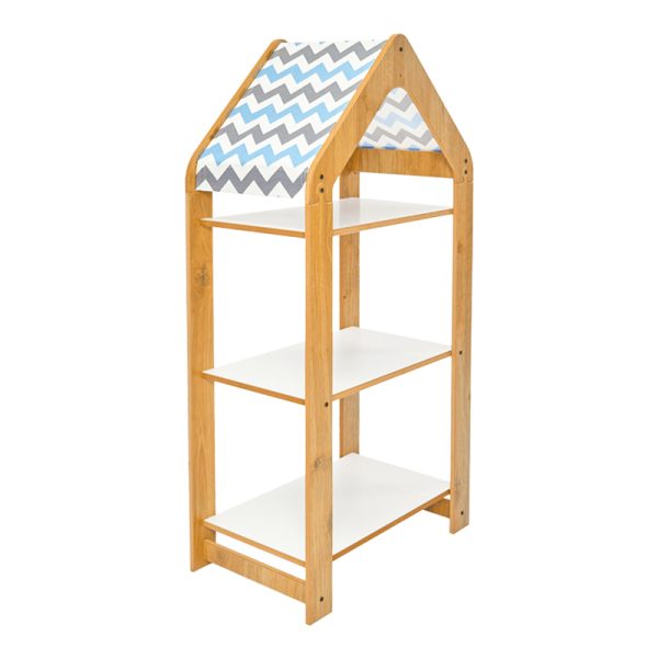 120 000430 4 Montessori shelf Zoilen I pakoworld white-natural-blue mdf 50x30x100cmIndoor furniture > Home organization > Kitchen > Shelves