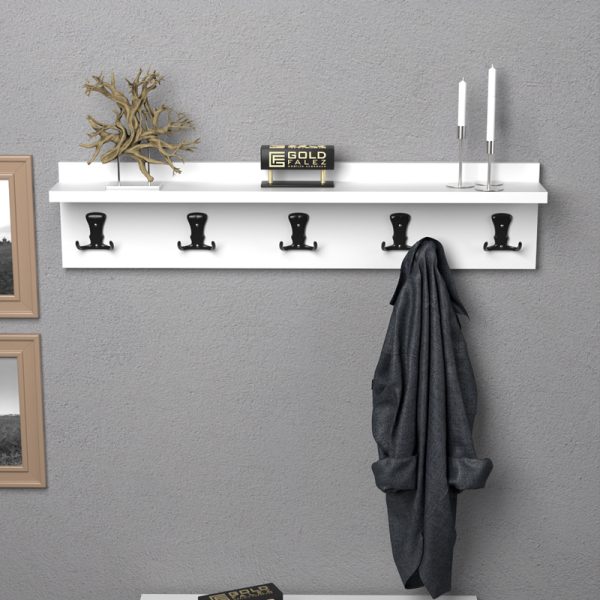 120 000471 2 1 Mec pakoworld melamine hanger in white shade 100x9x9cmIndoor furniture > Entrance furniture