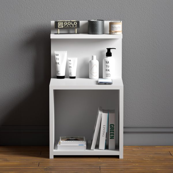 120 000476 2 3 Kassito pakoworld melamine bedside table in white shade 35x32x63cmIndoor furniture > Bedside tables
