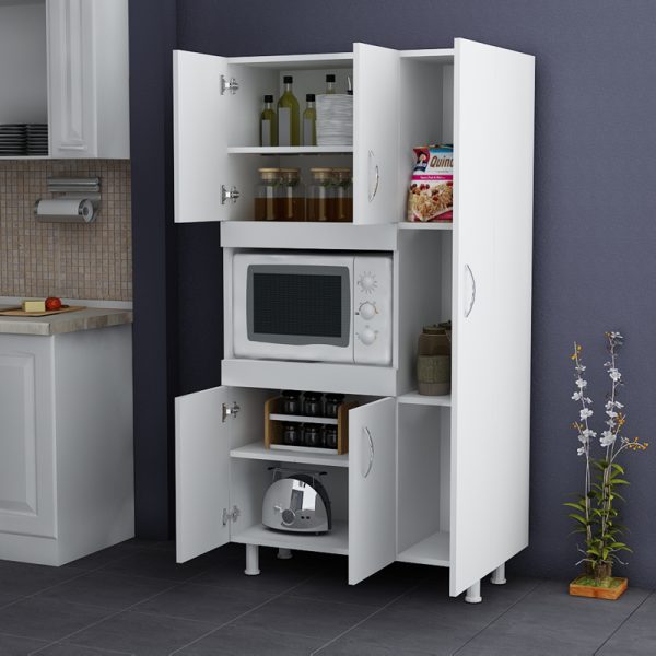 120 000480 2 7 Defne pakoworld kitchen cabinet in white 89x37.5x160cmIndoor furniture > Home organization > Kitchen