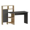 120 000482 5 Keldra pakoworld desk with drawers and cabinets in white color 140x59.8x142.2cmOffice furniture > Working desk