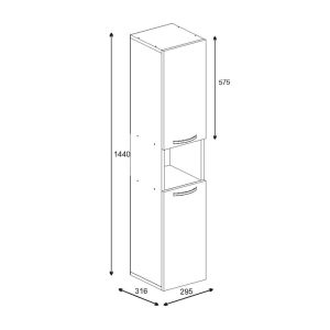 120 000483 4 4 Wanka pakoworld column wardrobe in white 30x32x144cmIndoor furniture > Home organization > Bathroom