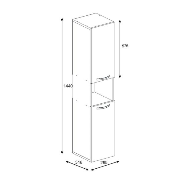 120 000483 4 4 Wanka pakoworld column wardrobe in white 30x32x144cmIndoor furniture > Home organization > Bathroom