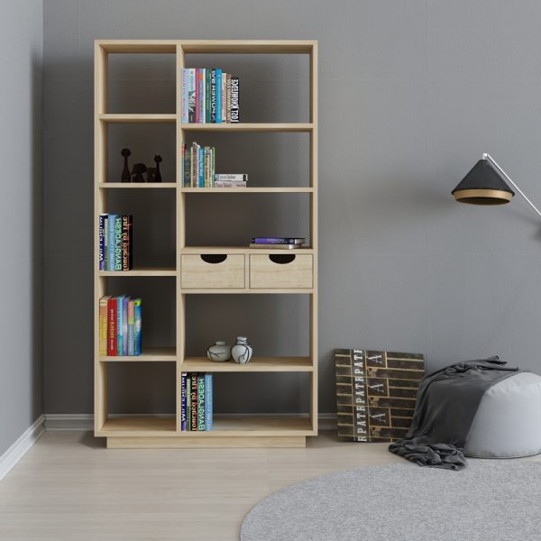 120 000484 2 6 Bookcase with drawers Dakin pakoworld in oak shade 80x25x190cmIndoor furniture > Bookshelves