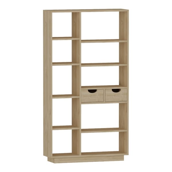 120 000484 9 Bookcase with drawers Dakin pakoworld in oak shade 80x25x190cmIndoor furniture > Bookshelves