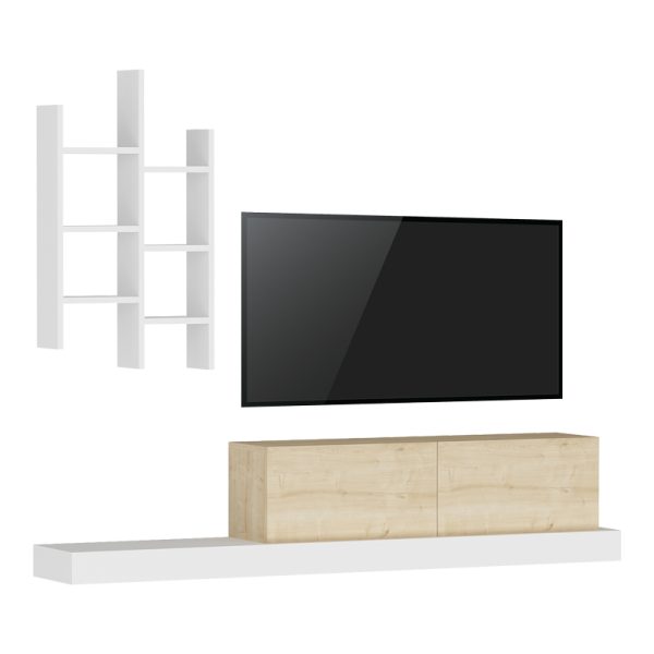 120 000489 7 Rumba pakoworld TV cabinet in white-oak shade 180x30x31cmIndoor furniture > TV stands