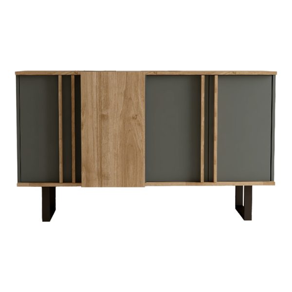 120 000490 2 2 Amanda I pakoworld sideboard in anthracite-walnut shade 160x74x79cmIndoor furniture > Buffets