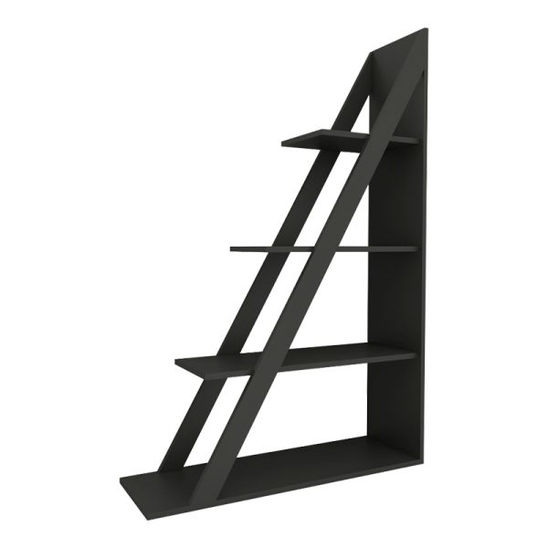 120 000491 4 Quina pakoworld bookcase in anthracite shade 100x30x150cmIndoor furniture > Bookshelves