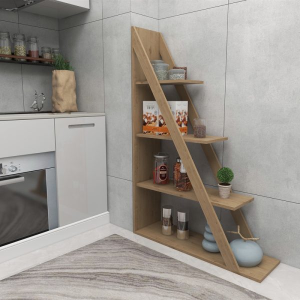 120 000492 2 4 Quina pakoworld bookcase in oak shade 100x30x150cmIndoor furniture > Bookshelves
