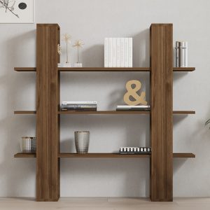 120 000493 2 3 Yotek pakoworld bookcase in walnut color 120x23x120cmIndoor furniture > Bookshelves