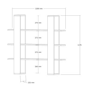 120 000493 4 3 Yotek pakoworld bookcase in walnut color 120x23x120cmIndoor furniture > Bookshelves