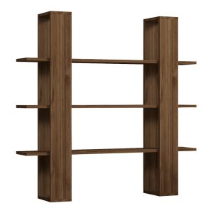 120 000493 6 Yotek pakoworld bookcase in walnut color 120x23x120cmIndoor furniture > Bookshelves