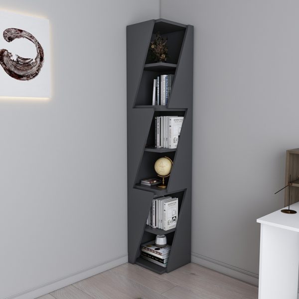 120 000494 2 2 Klaro pakoworld column bookcase in anthracite shade 32x32x165cmIndoor furniture > Bookshelves