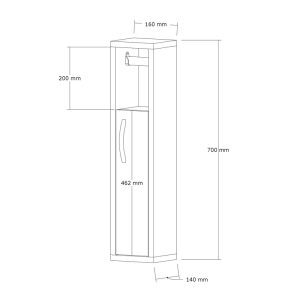 120 000500 3 3 Maretto pakoworld column cabinet in white 16x14x70cmIndoor furniture > Home organization > Bathroom