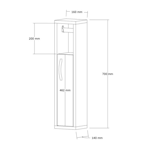 120 000500 3 3 Maretto pakoworld column cabinet in white 16x14x70cmIndoor furniture > Home organization > Bathroom