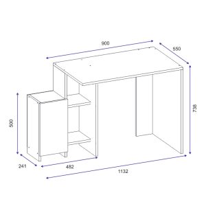 120 000502 3 2 Office desk Kely pakoworld in natural-white color 113x55x74cmOffice furniture > Working desk