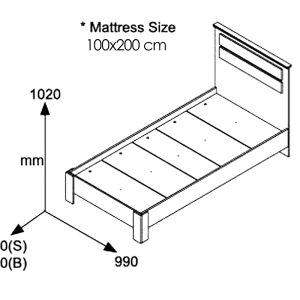 123 000007 2 9 Bed Olympus pakoworld in castillo-toro color 100x200Indoor furniture > Beds
