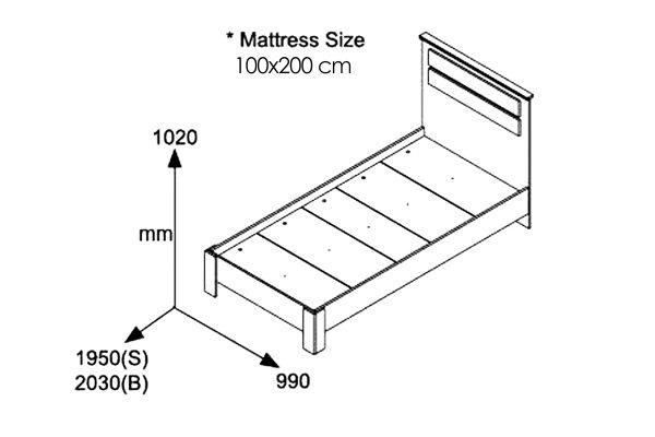 123 000007 2 9 Bed Olympus pakoworld in castillo-toro color 100x200Indoor furniture > Beds