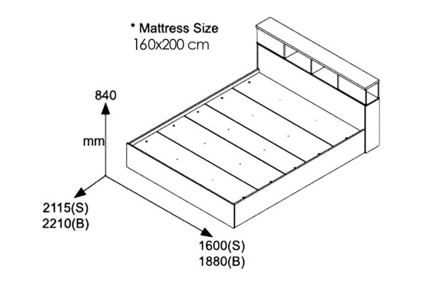 123 000009 2 1 Double bed Olympus pakoworld in castillo-toro colour oak 160x200Indoor furniture > Beds