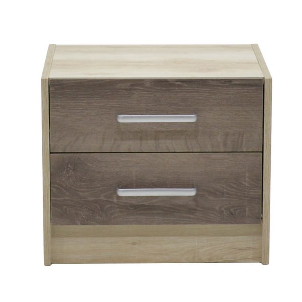 123 000015 3 2 Nightstand Olympus pakoworld with 2 drawers in castillo-toro colour 47,5x40,5x40,5Indoor furniture > Bedside tables